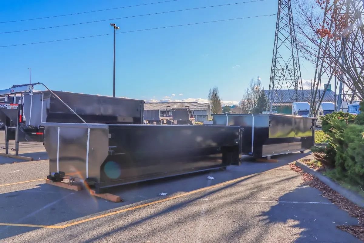 Roll-off dumpster ready for waste disposal at job site for Construction Dumpster Rental in Broadview Heights